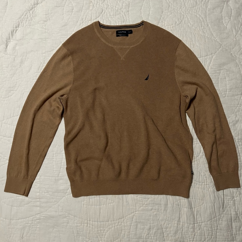 Nautica Men's Brown Crewneck Sweater